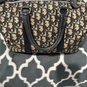 Dior Black and Tan Monogram Shoulder Bag